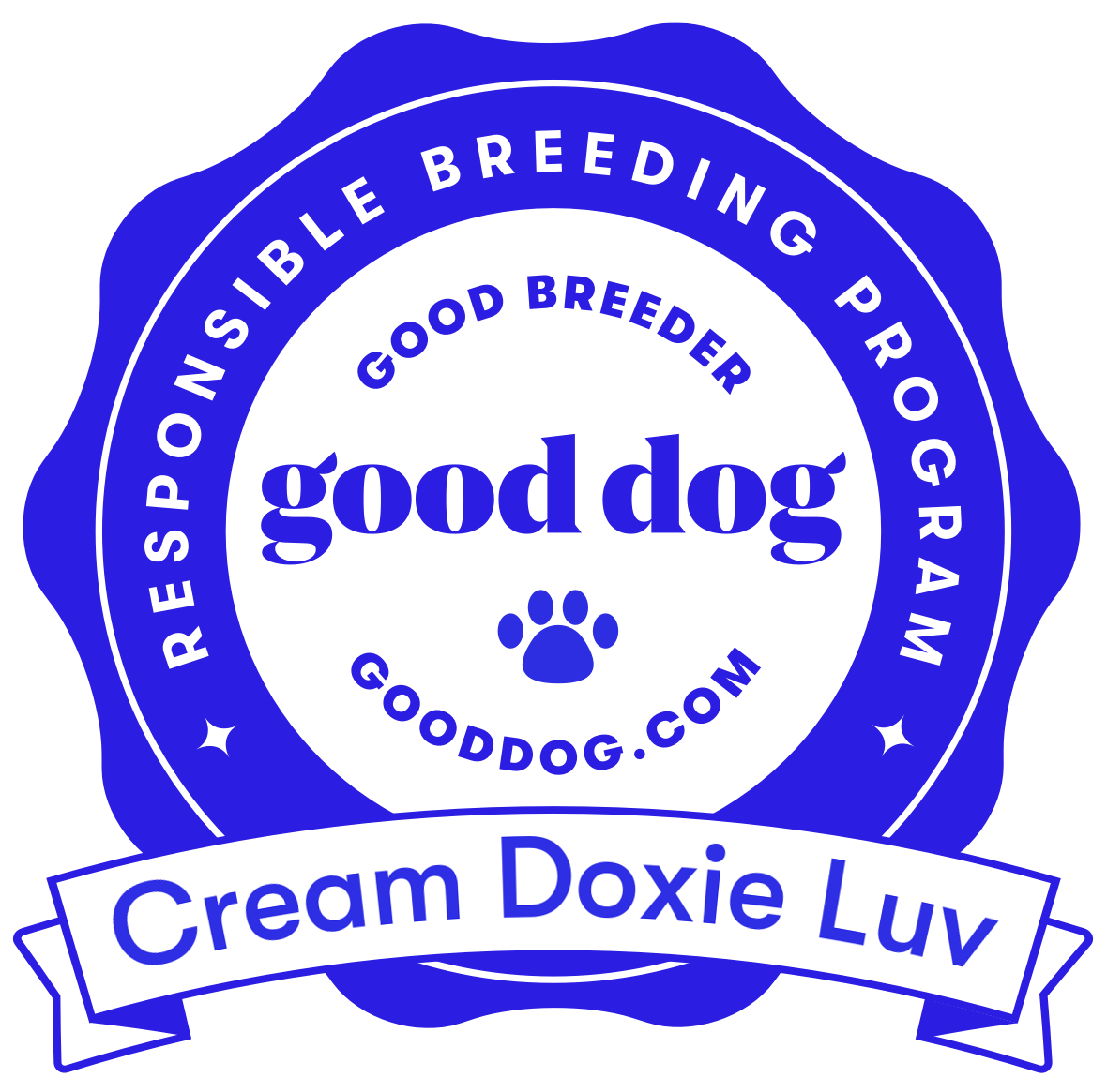 Cream Doxie Luv Badge