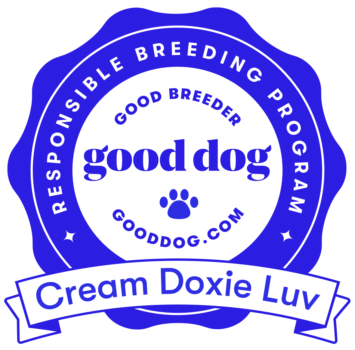Cream Doxie Luv Badge Cream Doxie Luv Badge
